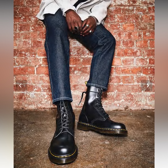 Dr. Martens Other - Dr. Martens 1490 Smooth Leather 10-eye Mid Calf Boots I’m Black Size 11